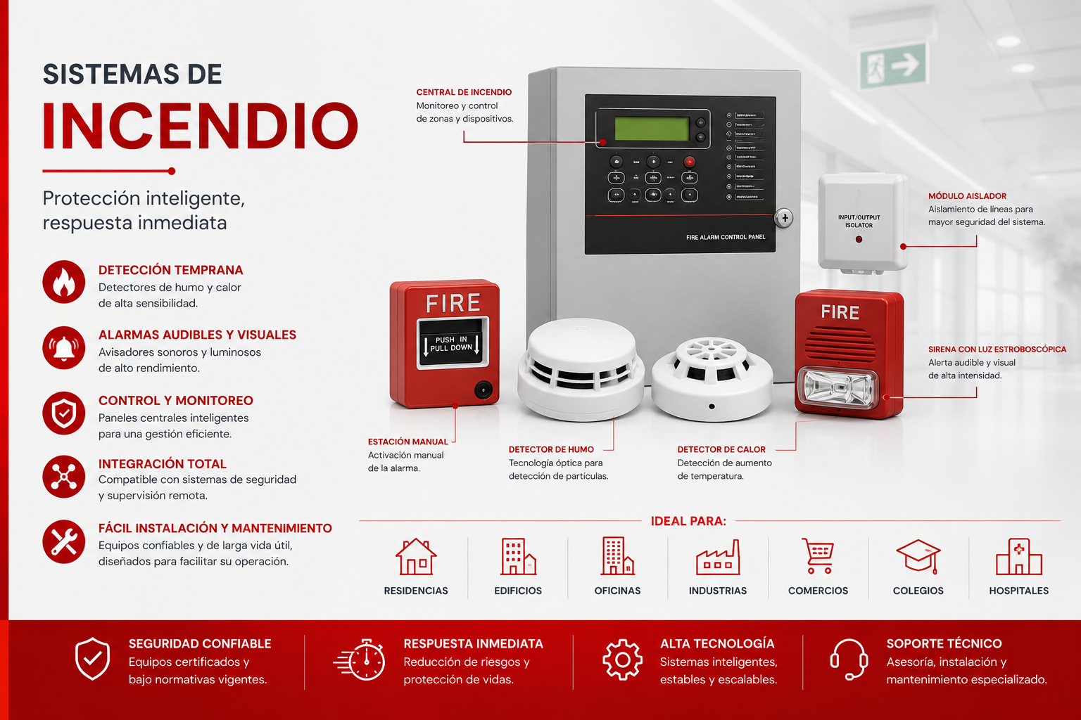 Alarmas de incendio y detección