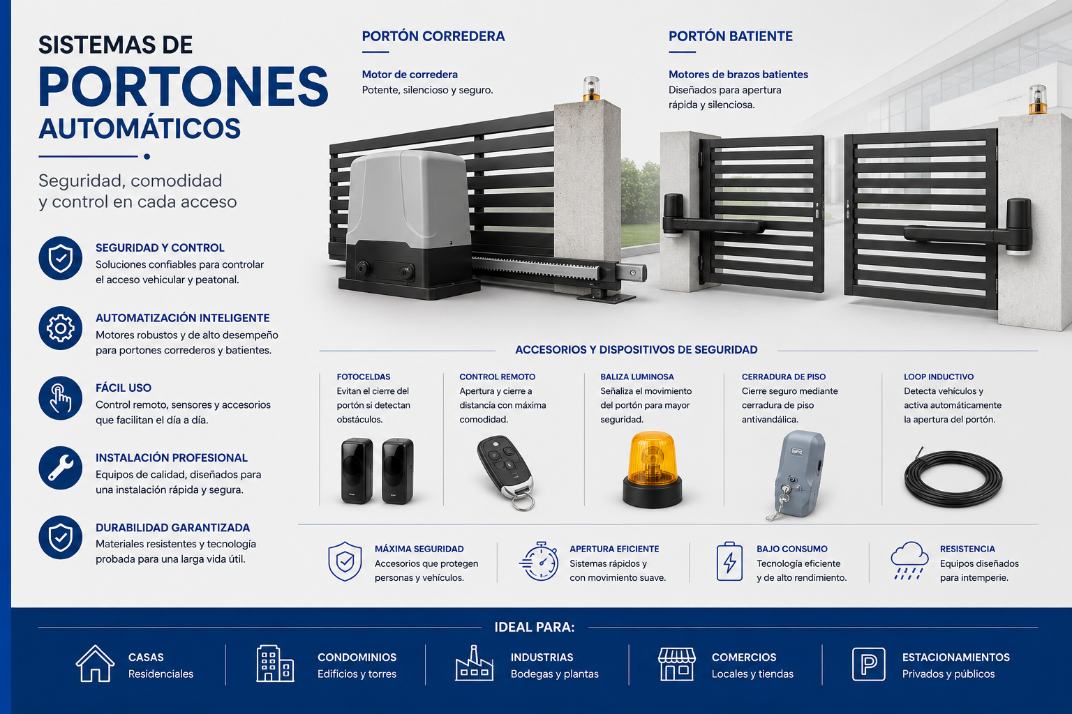 Portones automáticos correderos y batientes